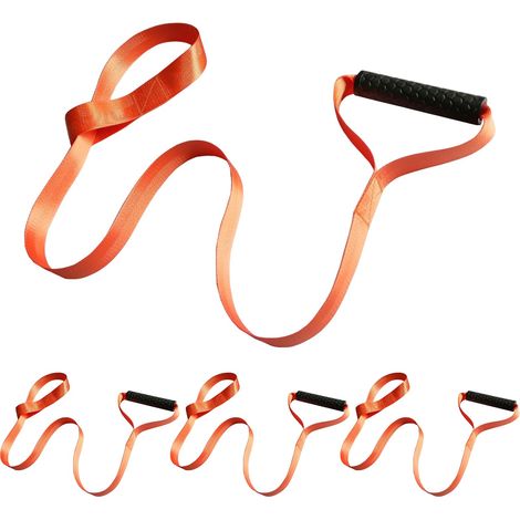 4 Pièces Deer Drag, Corde De Traction pour Cerf, Sangles De Traction pour Cerfs Dragonnes De Cerf Équipement De Chasse avec Poignée Confortable pour La Chasse Aux Cerfs (Orange 150cm) (1/5)