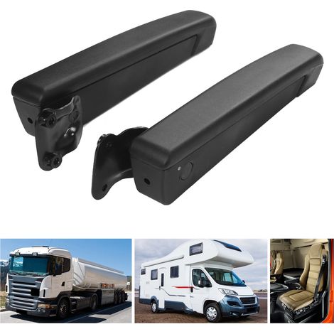 Accoudoir de siège auto réglable, anti-choc en mousse PU noir universel pour voitures et camions (1/5)