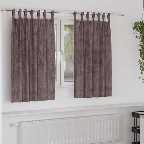Samtvorhänge mit Vorhängen 2 pcs Braun 140 x 140 cm Samt