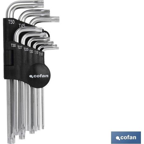Set di 9 chiavi angolate Torx (T-10 - T-50) (1/3)