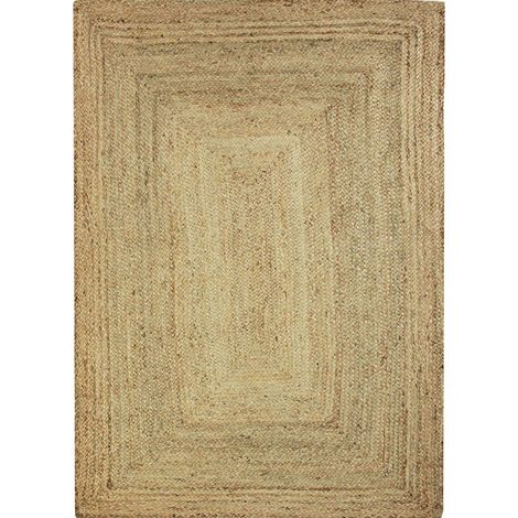Les Tendances – Tapis berbère en jute tressé naturel 45x120 – Tressage épais et graphique – Aspect durable et écoresponsable – Ambiance bohème chic