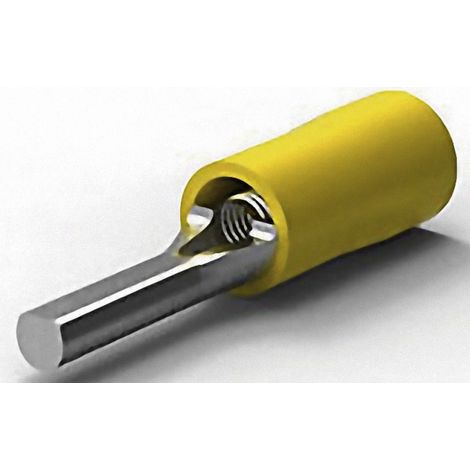 TE Connectivity 165085 Stiftkabelschuh  2.70 mm² 6.60 mm² Teilisoliert Gelb 1 St.