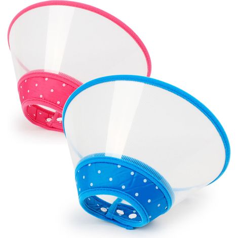 1 Collier de protection pour chien, cône réglable en plastique transparent, bord souple respirant, pour récupération post-opératoire chat et chien (1/5)