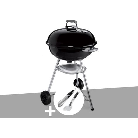 Barbecue à charbon Original Kettle 47 cm + Housse + Kit ustensiles Premium 2 pièces - Weber