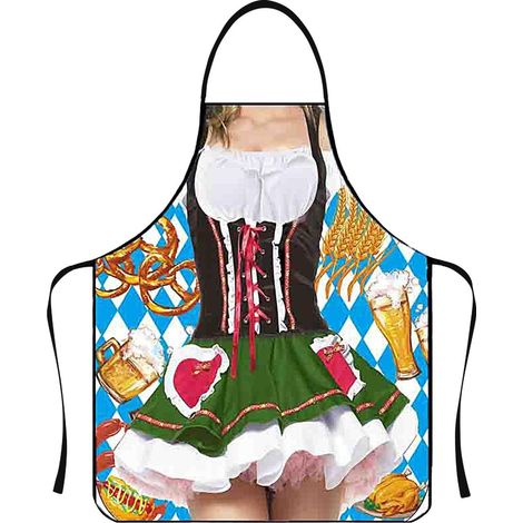 Tablier de fête allemand, tablier Oktoberfest résistant à l'huile tablier Dirndl pour femme, tablier Lederhosen tablier nouveauté pour femme tablier femme drôle de cuisine (1/5)