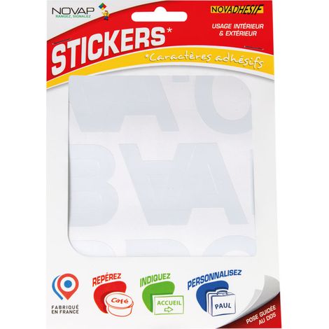 Lettres autocollantes 50mm Blanc NOVADHESIFS - 4370484 (1/5)