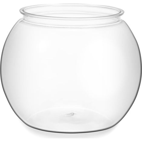 Round Fish Bowl Aquarium 2.75 Gal Portable Small Plastic Fish Tank for Office and Home Decoration (1/5)
