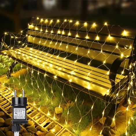 Net Lights, 3x2m LED Electric Net Lights with 160 Lights, 8 Modes, Timer and Memory, Warm White Decorative Lights for Indoor and Outdoor Parties (1/5)