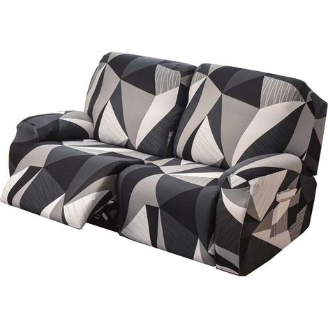 Housse De Chaise Longue 2 Places Pliante Imprimée Réglable Pour Canapé (1/4)