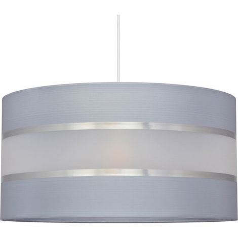 Helam HELEN Plafonnier Suspension Cylindrique Gris, Argent 40cm
