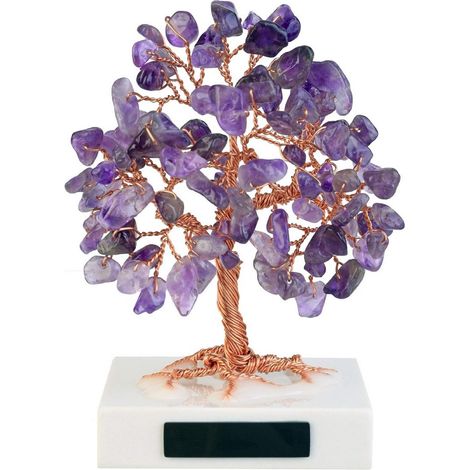 Árbol de la Vida, Piedra de Chakra, Cristal Multicolor, Base de Mármol, Decoración Feng Shui, para Meditación, Sala de Estar, Regalo (1/5)