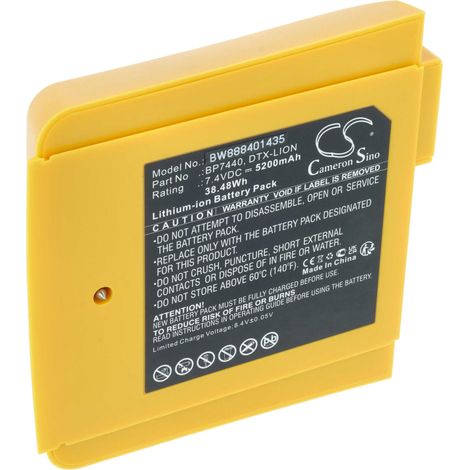 vhbw Batería recargable compatible con Fluke DTX-1200-M, DTX-1200-MS, DTX-1800-M, DTX-1800-MS medidor (5200 mAh, 7,4 V, Li-Ion)