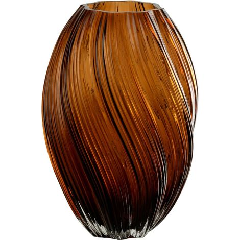 Vase Ondulé en Verre "Carol" 27cm Marron