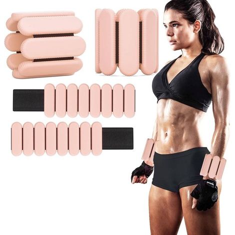 Poids de cheville ajustables pour hommes et femmes, adaptés à la marche et à la course, 1 paire (450 g chacun), poids de fitness en silicone, idéaux pour la salle de sport, le jogging, le yoga, le pil (1/5)