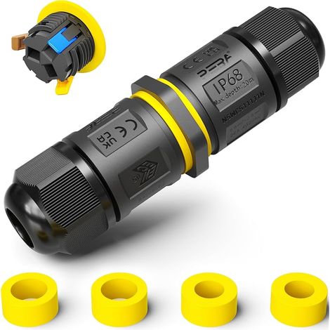 ® Connecteurs de Câbles Étanches IP68 - Boîte de jonction 3 Fils - Raccord extérieur étanche pour jardin - Dérivation de câble Ø4-12mm - Boîtier électrique extérieur étanche et sécurisé
