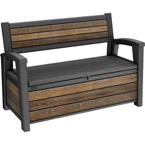Panchina da Esterno Keter Deco Bench 60G 132,7x61,2x89 cm in DecoCoat Effetto Legno Noce (1/5)