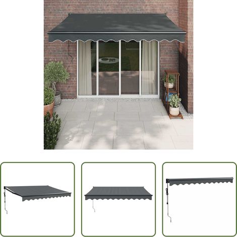 Terrassenmarkise - Elektrische Markise mit Kurbel Anthrazit 3,5x2,5 m (1/5)