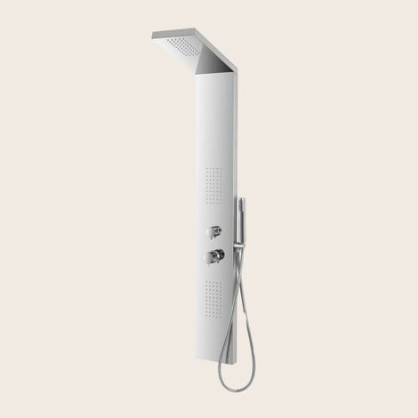 Exagonshop Pannello doccia quadro con getti laterali in acciaio