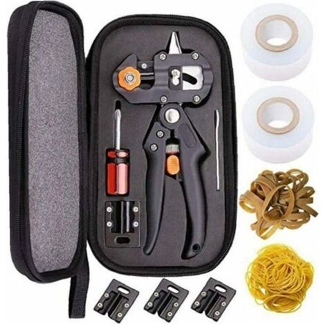 Ciseaux de Greffage Professionnel Ciseaux de Jardinage Pince à Greffer Les Arbres Kit de Greffe de Jardin pour Arbre (Sac en tissu noir + élastique + membrane),de