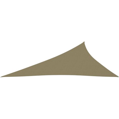 Voile d'ombrage, Protection Solaire, pour Jardin Terrasse Extérieur, Tissu Oxford triangulaire 3x4x5 m Beige OIB1253E (1/5)