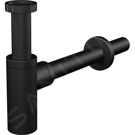 kielle Siphons - Siphon pour lavabo, diamètre 32 mm, rond, métal, noir mat 30901014 (1/2)