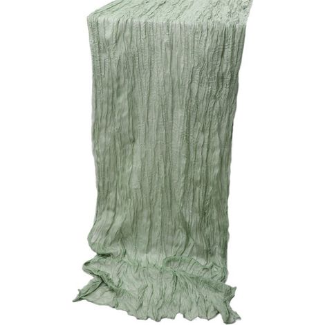 1 Chemin de table Divers accessoire de portail, 300 cm, gaze polyester vert sauge, pour mariage et fête à la maison (1/5)