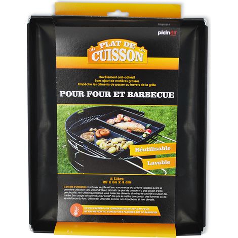 Fuente para barbacoa y horno 3L, negra DURANDAL