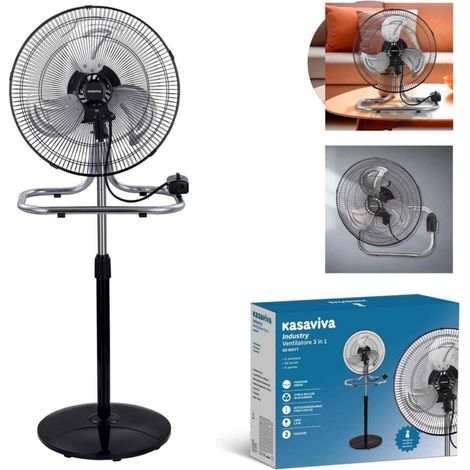 Ventilatore a Piantana Industry Nero 60 Watt