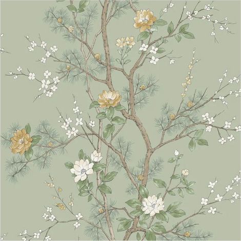 Belgravia Moda Designer Wallpaper Paste The Paper Bridget Floral Sage