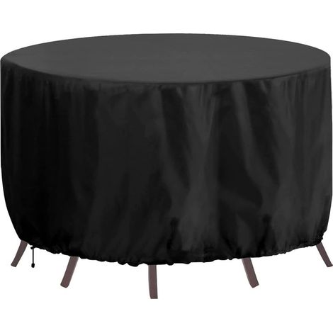 1 Housse de table ronde 420D, Imperméable, Résistante UV, Pour jardin 250x90cm (1/5)