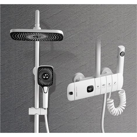 Ensemble de douche mitigeur thermostatique intelli LED système de douche numérique salle de bain ensemble de douche thermostatique baignoire montage mural SPA pluie robinet de bain ensemble de robinet (1/5)