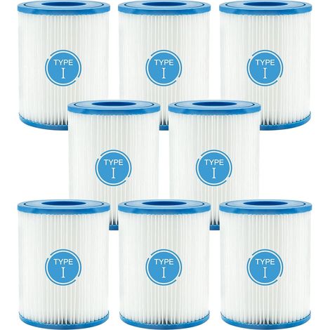 8x Cartouches de Filtration de Piscine Type I pour Bestway Taille I Filtre Piscine Cartouche filtrante de Rechange pour Spa de Piscine (1/5)