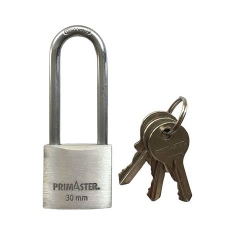 Primaster Vorhängeschloss Aluminium 80 mm mit hohem Bügel Vorhängeschlösser