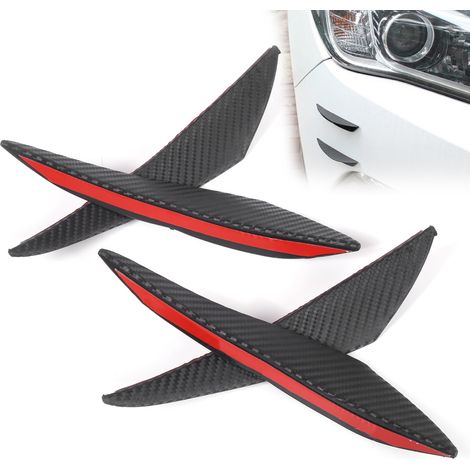 Lot de 4 autocollants universels en caoutchouc et fibre de carbone pour déflecteur d'air, destinés à la modification du pare-chocs avant de voiture. (1/5)