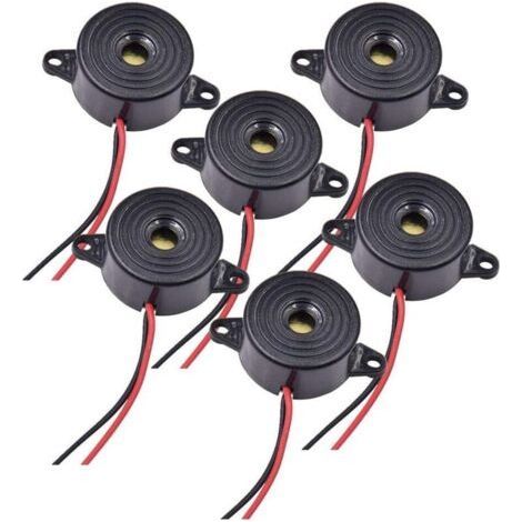 Electronic Buzzer 12v Buzzer DC 3-24V 12v Siren Buzzer 90dB Electronic Alarm Buzzer Buzzer Alarm System for Physical Circuits, Continuous Sound, 6 Pcs, Cable Length 10 mm (1/4)