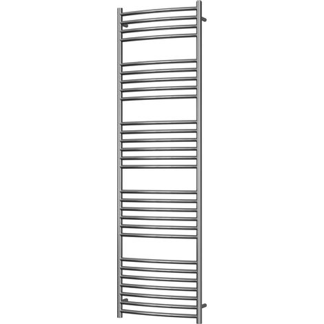 Aston - Stainless Steel Heated Towel Rail - H1800mm x W500mm - Curved (1/3)