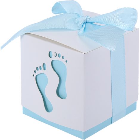 50 niedliche blaue Papiertüten mit Babymotiv, Geschenkbox für Babypartys, Hochzeiten, Partys (1/5)
