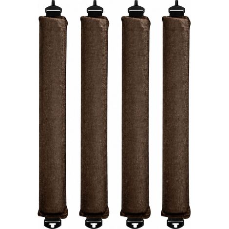 Pas de boucles chaudes pour la nuit, 4pcs velours surdimensionné pas de tiges de boucles chaudes, le fer à friser peut dormir, le fer à friser soufflé sans chaleur pour les cheveux longs et fins, brun (1/5)
