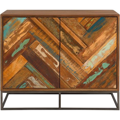 Petit bahut industriel 2 portes 88cm RITA Kayu Intérieur - 88x47x75 cm - Kayu Meuble (1/5)