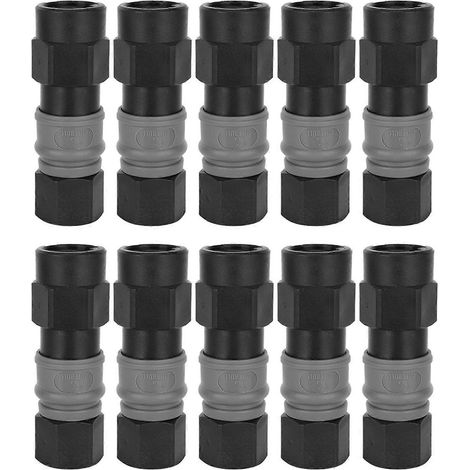 10 Stück Kunststoff-Stahl-Schnellverbinder, selbstverriegelnd, Typ C, SfPF, Innengewinde, Luftrohrverbinder (G3/8)