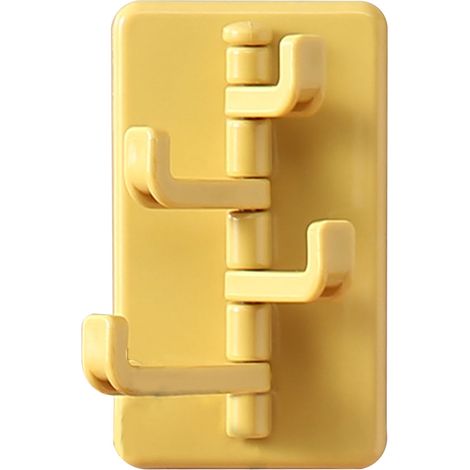 Gancio girevole adesivo liscio per appendere cinture, sciarpe, cappelli, ombrelli, gioielli, cravatte alla parete, giallo (1/5)