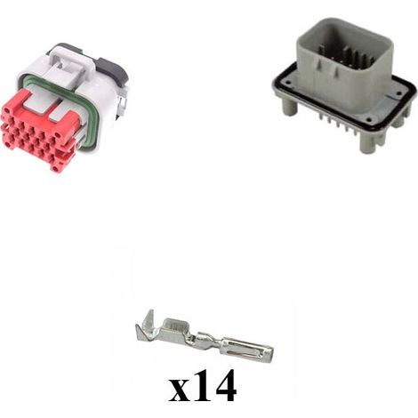 Kit Connettore Ampseal Maschio Femmina 14 Vie grigio da circuito stampato