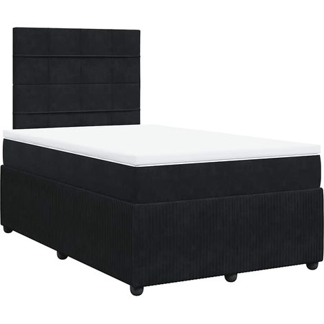Maison Exclusive - Sommier à lattes de lit avec matelas noir 120x190 cm velours (1/5)