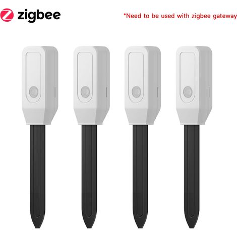 (Zigbee 4 pièces) Testeur de sol Tuya Zigbee : capteur d'humidité et de température sans fil pour la plantation, le jardin et les pelouses en pot. (1/4)
