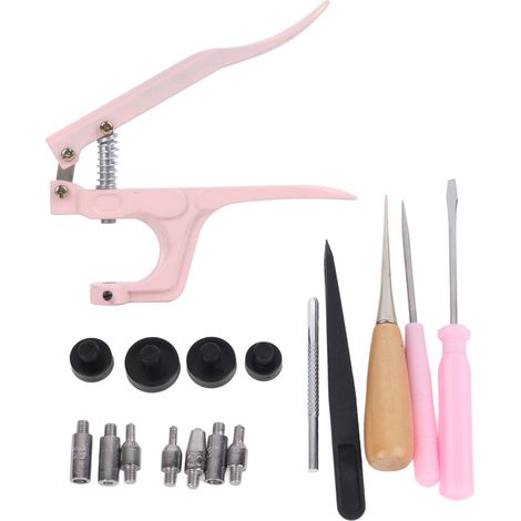 Kit de 17 outils pour boutons-pression : pinces ergonomiques, robustes et très efficaces pour boucles à quatre clips 655, 633, 831 et 201. (1/5)