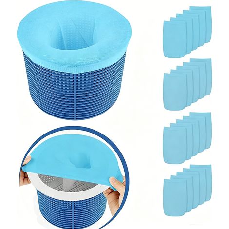 Chaussettes de Skimmer de Piscine - Non spécifié - 20PCS - Réutilisables - Élastiques - Nylon Bleu (1/5)