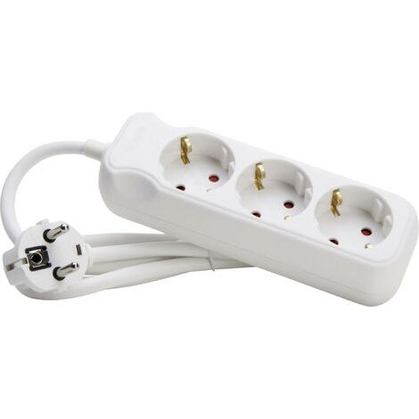 Kopp WS1286 3fach Schuko 1,4m 45°, Kinderschutzabdeckung, weiss (1/3)