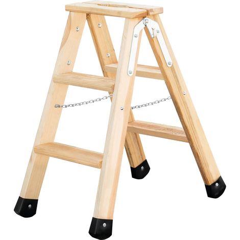 MUNK Holz Stufen-Stehleiter 2x3 Stufen (1/4)