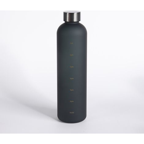 Bouteille d'eau 1L avec marqueur de temps 32 OZ Fitness Sports Outdoor Noir mat (1/5)