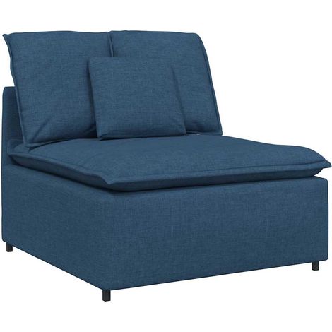 vidaXL Modulo Centrale Divano Modulare con Cuscini Blu 100 cm